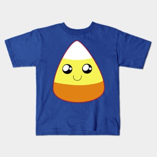 Cute Happy Candy Corn (Blue) Kids T-Shirt